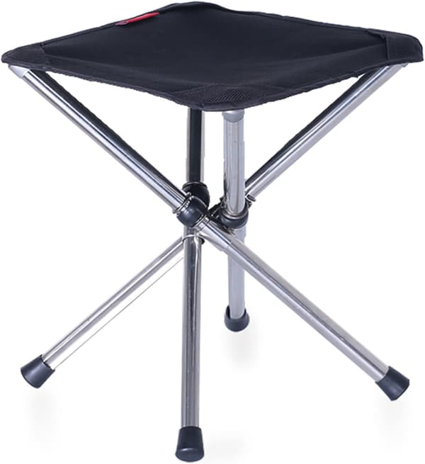 Foldbar skammel, bærbar foldbar siddeplads tripod mini teleskopisk skammel (sort - L)