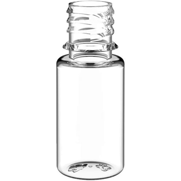 V3 10ml PET Plastik Enhjørning Flasker til Væsker - Tomme Dråbeflasker - 20x 10ml (Klar Flaske med Sort Hætte) Clear Bottle With Black Cap