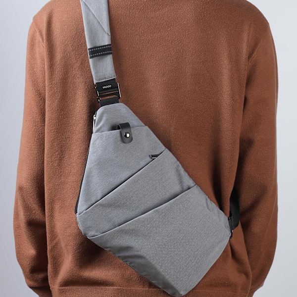 Sling Bag - Tyverisikret Crossbody Skuldertaske til Mænd og Kvinder Graylarge