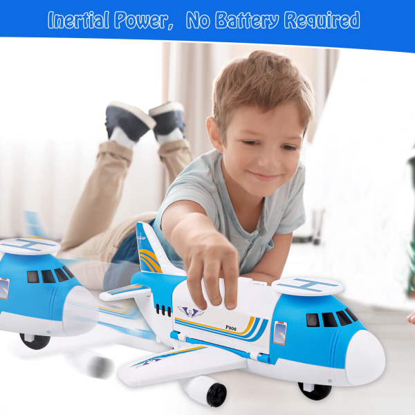 Transportfly, Transport Lastefly Bil Barneleker sett med 4 stk biler, 1 stk helikopterleketøy og gaveleker for gutter, jenter