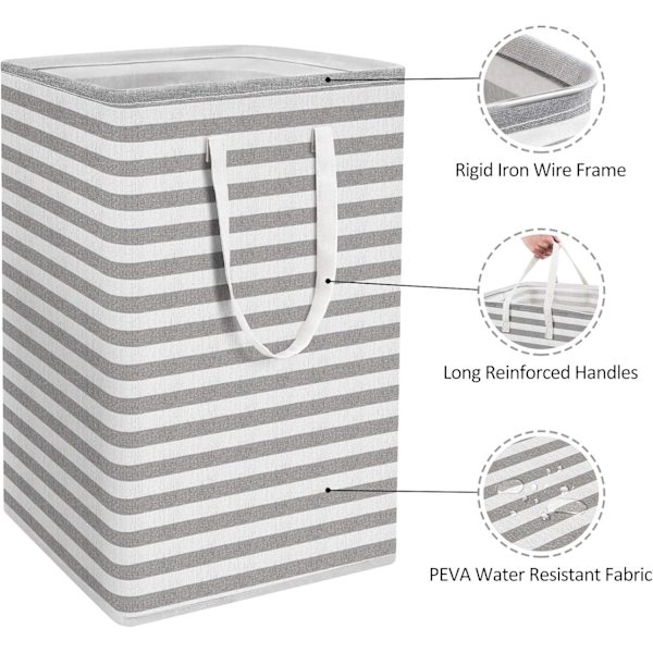 Foldable Large Laundry Baskets with Easy-to-Handle Handles Freestanding Waterproof Laundry Hamper Storage Basket