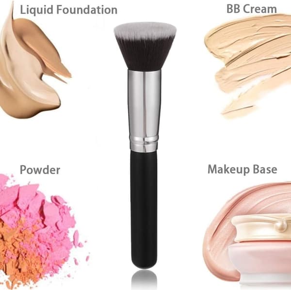 Sæt med 2 professionelle børster: Børster til foundation, concealer, blush og multifunktionel flydende foundation