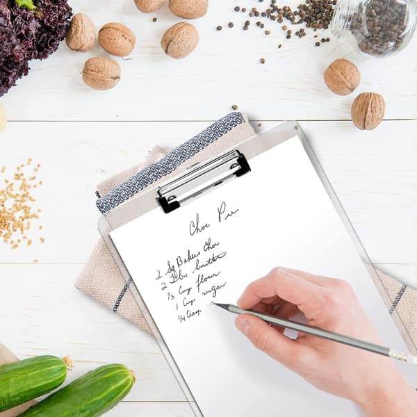6 Pieces A4 Clipboard Durable Acrylic Transparent Clipboard Clear Clipboards with Low Profile Clip