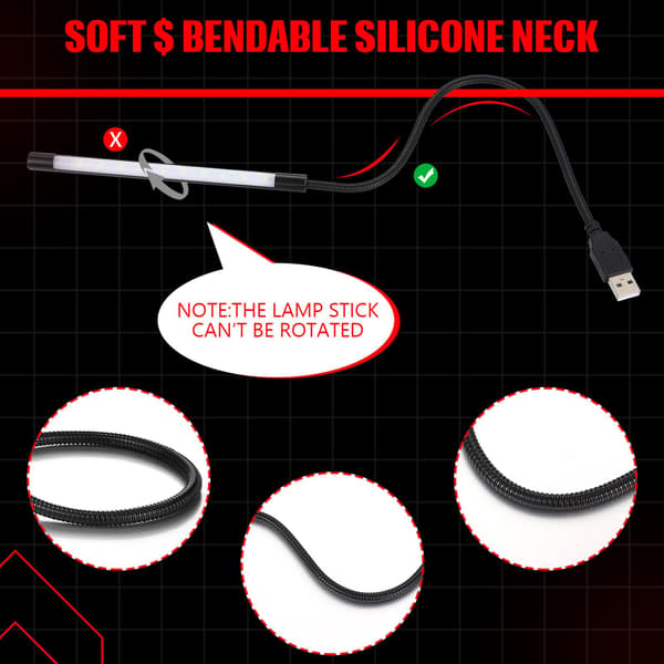 Bærbar USB Fleksibel Stick Dimbar Berøringsbryter LED Hvit Lys Lampe for Laptop Datamaskin PC