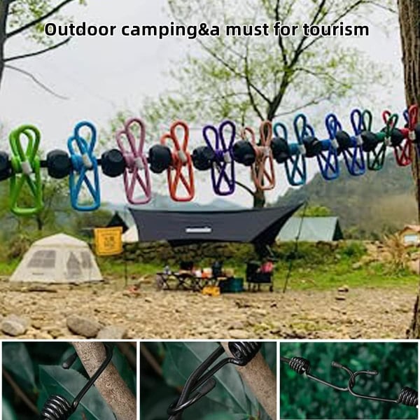 le Vaatteline, Retractible Vaatteline Matkustamiseen, Vaatteline 12 Vaatteidenpidikkeellä, Sisäpyykkinarulle, Ulkokäyttöön Leirintävarusteet (c Multicolor