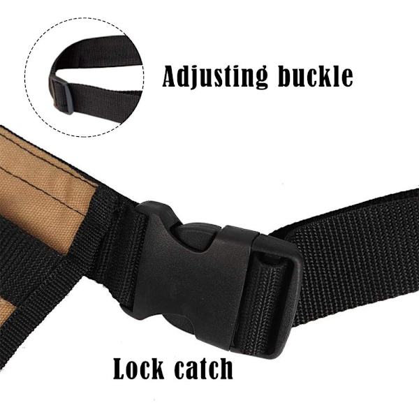 Verktygsbältesväska, 12OZ Multifunktionell Canvas Midjeväska Verktygsfickor med Justerbart Bältesklämma för Verkstadsförvaring/Träbearbetningsverktyg/Skruvmejsel Beige Grey 10.2 x 10.2 inches