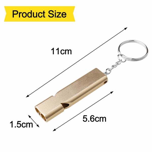 2-pack Nöd visselpipa, Visselpipa Guld Silver Dubbel Tub Utomhus Överlevnad Visselpipa Campingvisselpipa, Allvädersvisselpipa Nyckelring