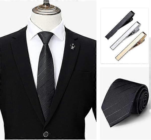 3-pack slipsnålar för män, långa modeller, slipsnålsset