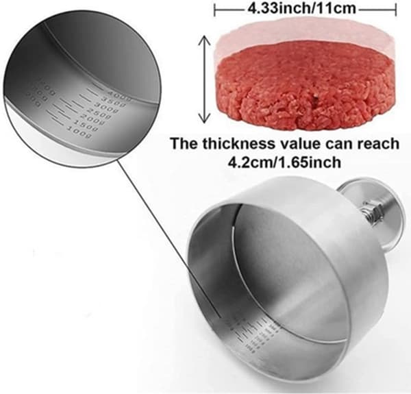 Perfekt for hamburgerpresser, justerbar non-stick patty maker, 2102 JAZY