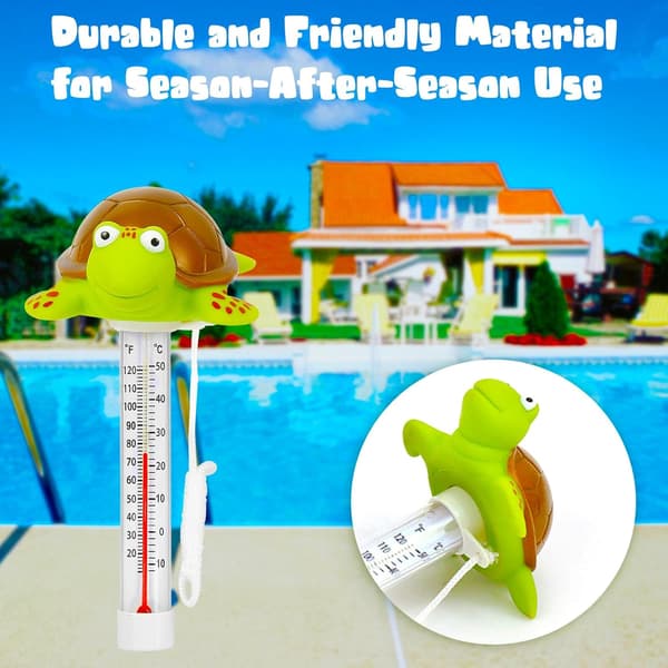 Floating Pool Thermometer, Easy Read for Water Temperature with String for Outdoor and Indoor Pools and Spas