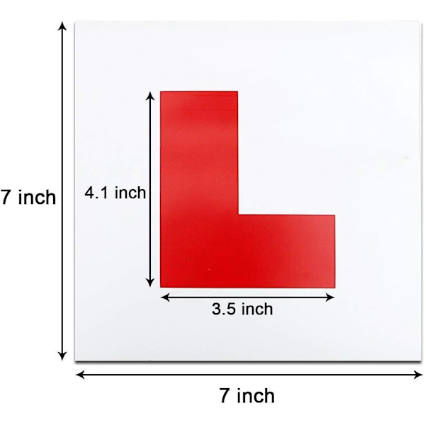 Fuldt magnetiske billån L-plader Rød L-plade 2-pak til bil Magnetisk ekstra tyk stærk elevplader, ingen smeltning Ingen blæsning af let at flytte uden Sc Red 1.3mm thickness