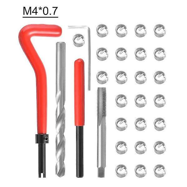 25 st metriska gängreparationsinsatser M3 M4 M7 M9 M11 Helicoil Car Pro Coil Tool M11*1.5 M4X0.7