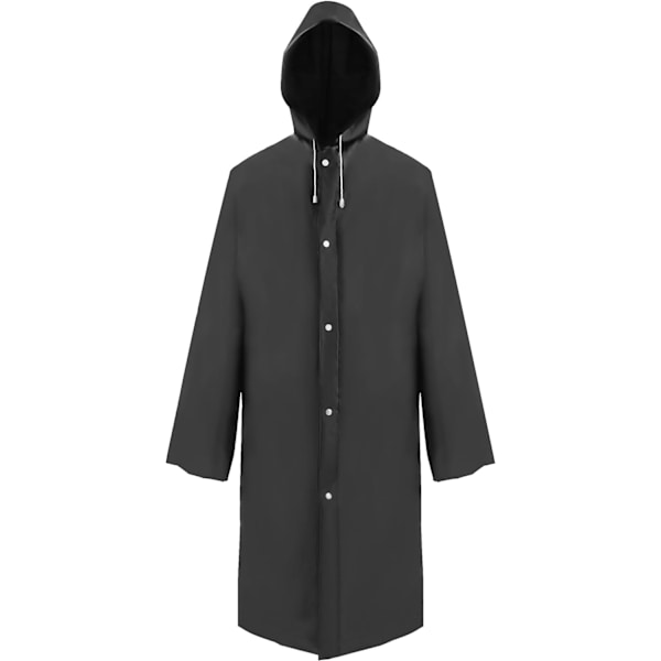 Regnfrakk Regnponcho med hette og ermer Gjenbrukbar Vanntett Regnklær for Voksne Unisex, en størrelse