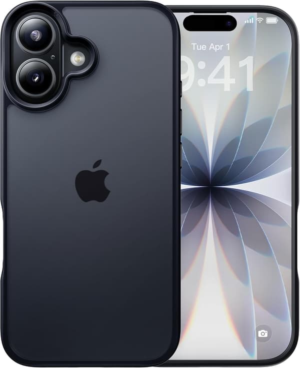 Compatible iPhone 17 Case Matte Finish Protective Mobile Phone Cover Anti-Fingerprint Thin Slim Hard Case - Black