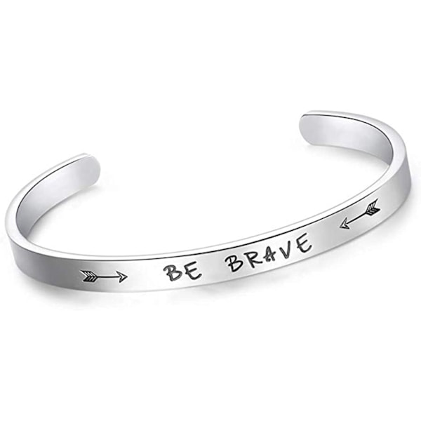 Vennskapsarmbånd for kvinner - Inspirerende vennskapsgaver til bestevenninnen, motiverende mansjettarmbånd for søstre, mor, lærergaver, armbånd 1Be brave