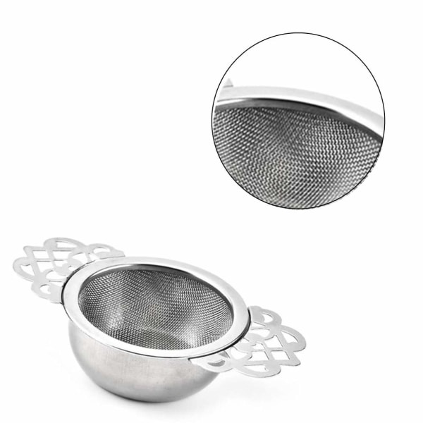 2-pack filter mesh med droppskålar tesilar i rostfritt stål för lösa tebladsfilter