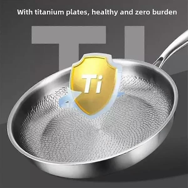 Titanium Hammrad Stekepanne Pro med Lokk, Non-Stick Jevn Oppvarming (30cm)