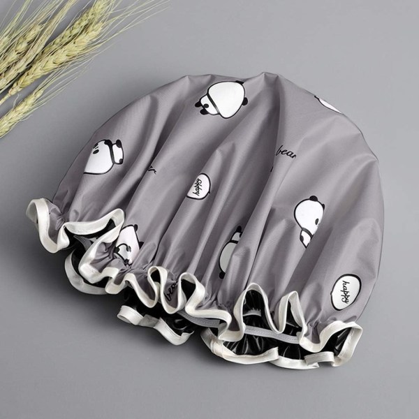 Caps, Tompig 2-pakker vanntette badehetter, elastisk bånd dusjhette vanntett for kvinner dusj spa (blå, grå) Blue,Grey, Grey 2 Count (Pack of 1)