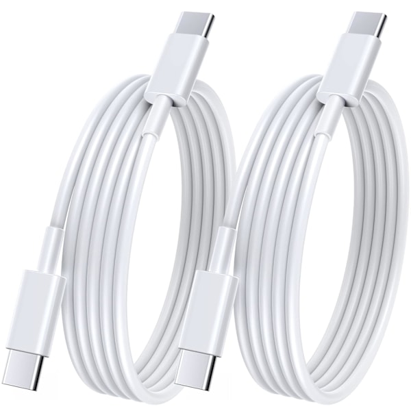 till USB C, 2-pack 1+1,8M USB C laddningskabel 100W 5A USBC-kabel Snabbladdning för iPhone 15 15 Plus 15 Pro 15 Pro Max, MacBook Pro Air, iPad Pro Air, 2P 1M1.8M