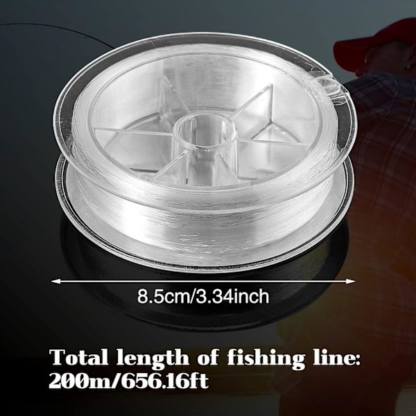 200 M Fiskesnøre, 0,4 mm Nylon Fiskesnøre 6,0 Spole Klar Monofilament Line Usynlig Fiskesnøre til Fiskeri Hængende Håndværk Transparent 0.26mm
