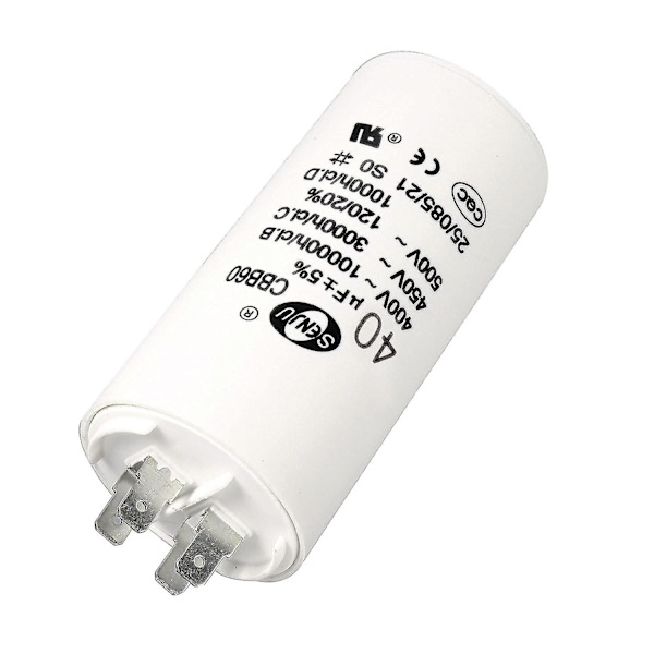Cbb60 Käynnistyskondensaattori 40uf 450v Ac Kaksinkertainen Lisäys 50/60hz Sylinteri 94x45mm Valkoinen Ilmakompressori Vesi Pumppu Moottori