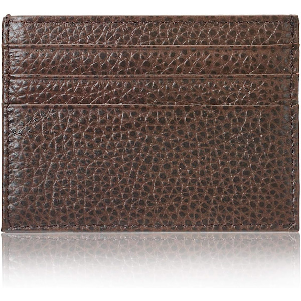 Äkta läder korthållare 7 kortplatser Minimalistisk Ultra Slim för jacka, byxor Brown Rfid