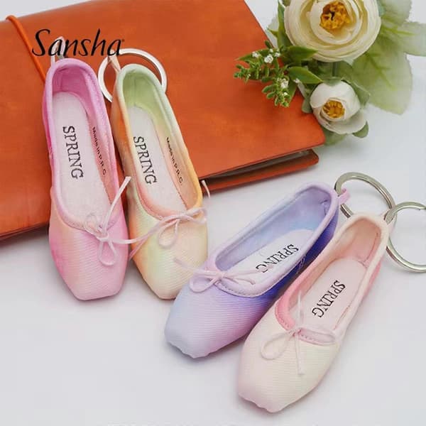 Blå/Pink/Orange/Rosarøde nøgleringe Mini Balletsko Nøglering Håndlavede Biltasker Nøgleringe til Balletentusiaster Rosarød Pink