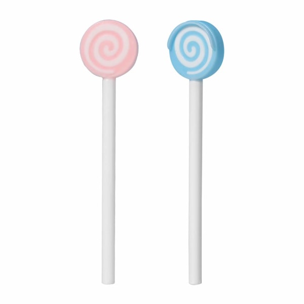 Tungerenserbørste til børn - Lollipop-formet tungeskraber til småbørn Pink, Himmelblå (2 pakker)