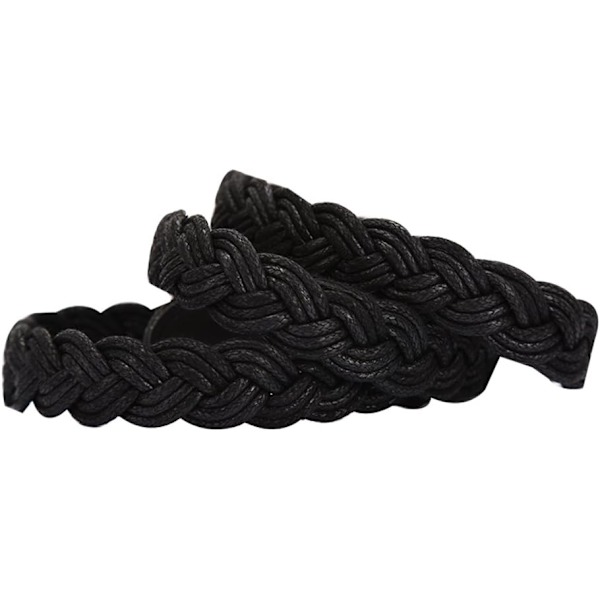 Kvinder Skinny Flettet Bælte Justerbar Spænde Flet Casual Black waist:2633
