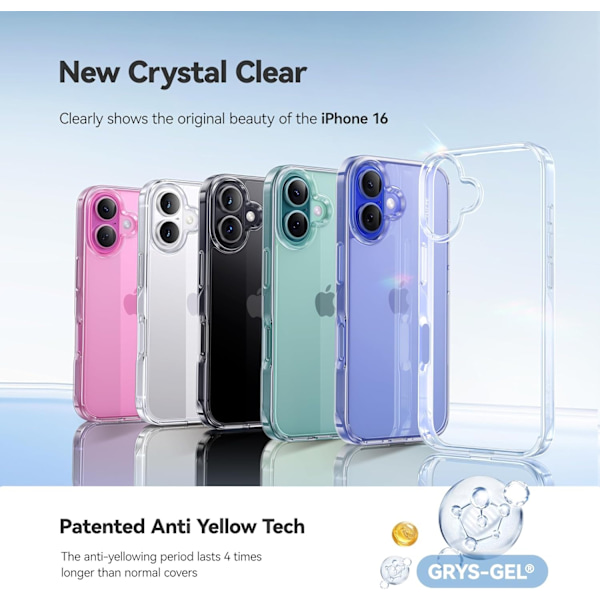 2024 Crystal Clear Designed for iPhone 16 Case, Shockproof Protective Phone Cover Thin Slim Case for iPhone 16, Transparent