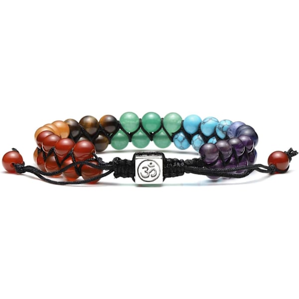 7 Chakra Reiki Healing Kristall Ädelsten Yoga Sten Pärlor Flätad Armband Justerbar Kvinnor Smycken