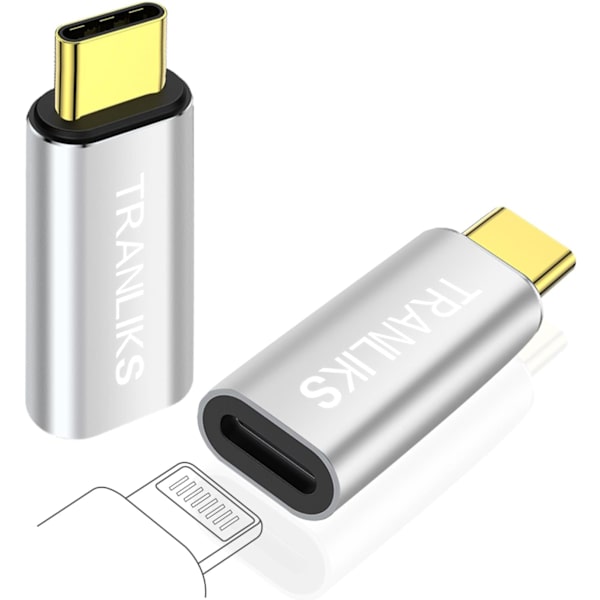 Lightning to USB C-adapter, stöder PD 60W snabbladdning och dataöverföring för 15/15 Pro/15 Plus/15 Pro Max