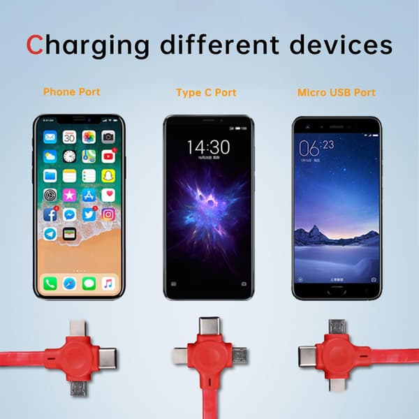 2 Stykker 3 i 1 Udtrækkelig Multi-brug Opladerkabel (1 meter) med USB C/Micro USB/IP og Telefonholder, Kompatibel med iPhone/Android/Tablet Black/Green