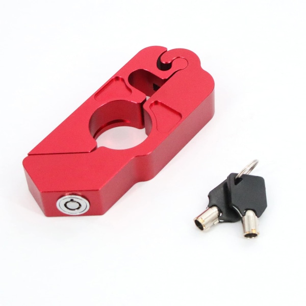 Grip Lock, Motorsykkelhåndtak Sikkerhetslås og nøkkel (rød)