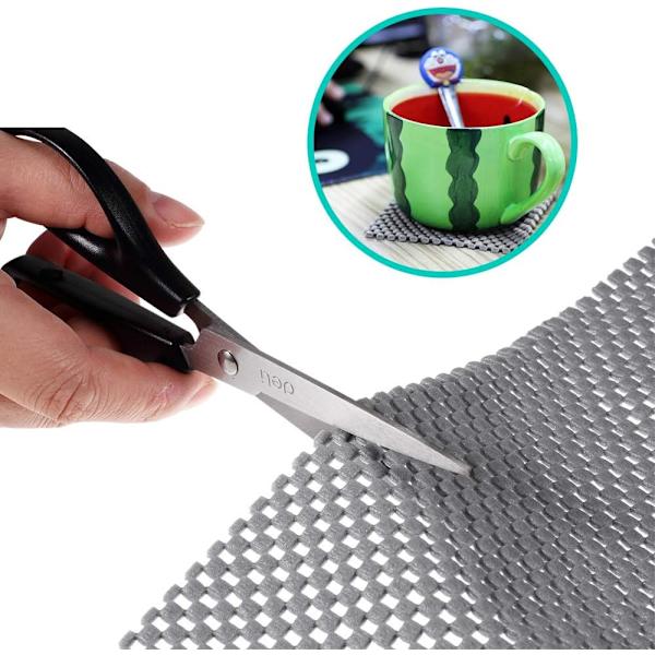 Pose Halkskyddsmatta, Rutnät PVC Halkskyddsmatta, Icke-klibbig Grip Liner Hyllfoder Halkskyddsmatta Lådfoder Badrum Köks Vattentät Golvmatta för Hemmet Dark Grey