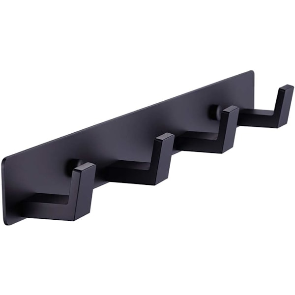 e Sorte Badeværelses Håndklæde Kroge - Vægmontering Skrue Fast Dør Krog - Heavy Duty Frakke Hanger - Rustfrit Stål Badekåbe Stativ i Soveværelse eller Køkken 410B Chrome 4 black coat hook