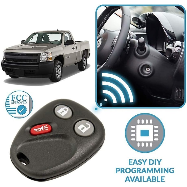 Ny erstatningsnøglefri fjernbetjening til udvalgte Silverado Tahoe Sierra Yukon Suburban Hummer Sierra-køretøjer, der bruger Fcc Lhj011 (sort) (2 stk.)