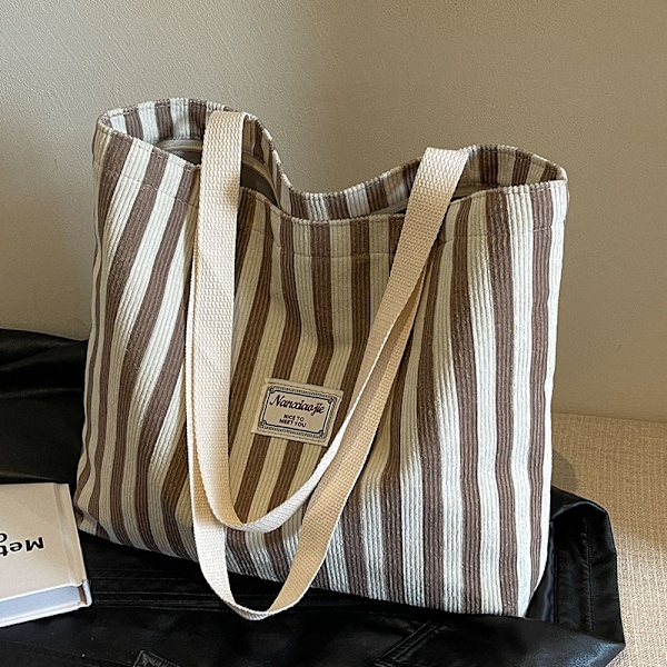 Stor veske for kvinner, moteriktig pendler-tote bag for kvinnelige videregående elever, skoleveske White