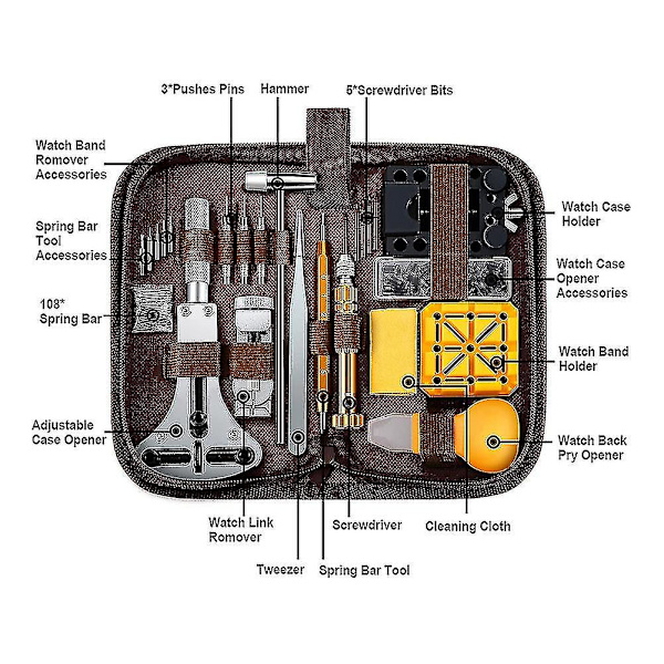 Klockreparationssats, 149 delar klockbatteribytesverktyg, klocka