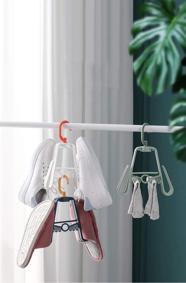 Shoe Drying Rack, Rotating Drying Rack, Three-Piece Set Light Green
