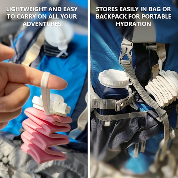 Hopfällbara Vattenflaskor, Silikon Vikbar Bärbar Vattenflaska 610ml, Lätt Vikt Återanvändbar Läcksäker för Resor Camping Vandring Cykling Yoga Starlight