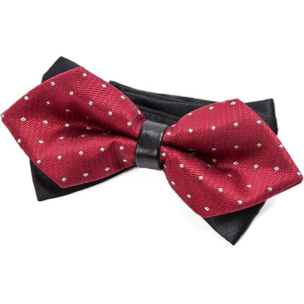 Men's retro style bow tie with elegant diamond tip, hook knot and adjustable