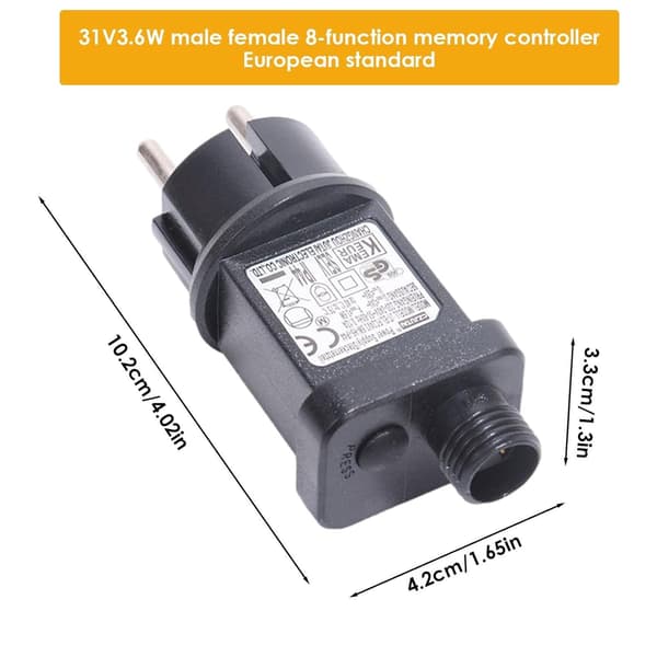 LED-driver, 4,5V 0,6A Vanntett LED-strømadapter, 31V EU-plugg for lyslenker og spotlights