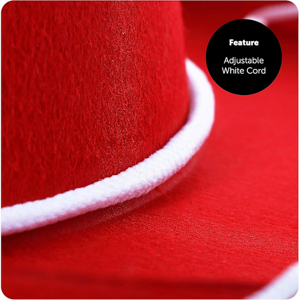 Barns svarta cowboyhatt - Cowboy och cowgirl hatt accessoar - Perfekt för vilda västern och cowboy-temafester, World Book Day eller andra utklädningstillfällen Red Pack of 3