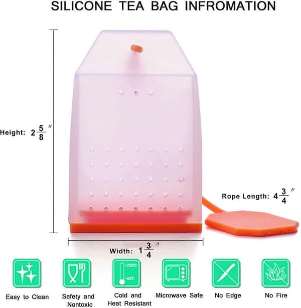 Silikone Teposer, Tinor 5-pak Genanvendelig Løsbladste Si til Tekopper, Krus og Tekander