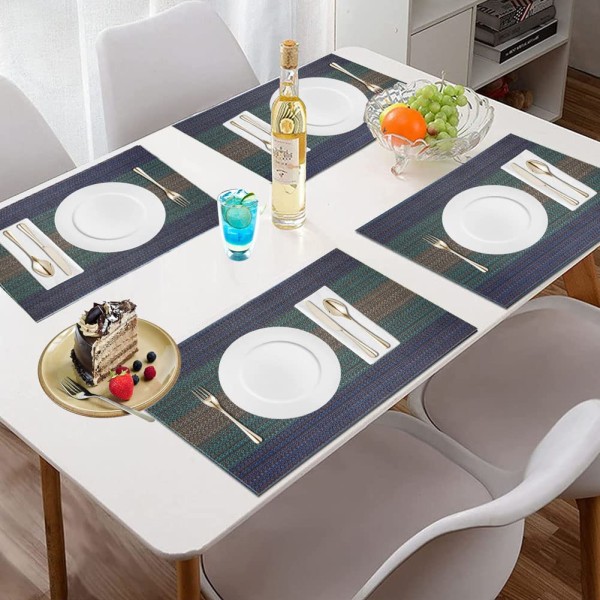 Dekkebrikker, sklisikre bordunderlag, vaskbare bordunderlag sett med 8, dekkebrikker for bordunderlag for kjøkkenbord