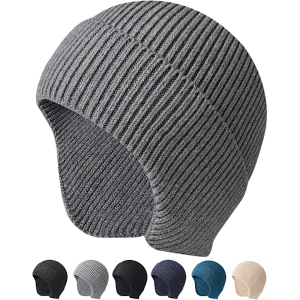 Talvipipo miehille pehmeä lämmin neulottu pipo pipohattu hengittävä pipo naisille ja miehille unisex ulkoiluun Gray One size