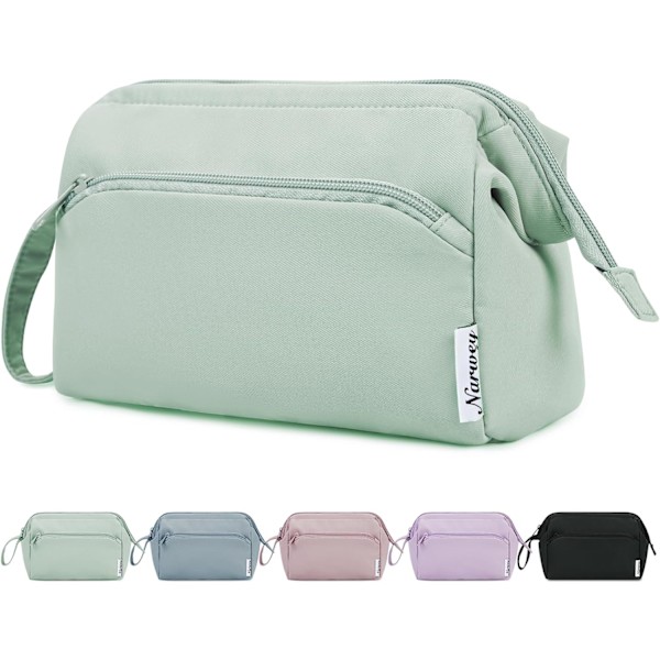 Stor sminkepung med glidelåsåpning, toalettmappe for reise, kosmetikkarrangør for kvinner (mintgrønn) Mint Green