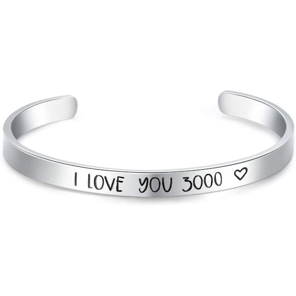 Vänskapsarmband för kvinnor - Inspirerande vänskapspresenter till bästa vän, motiverande manschettarmband för systrar, mamma, lärare, presenter 2I love you 3000