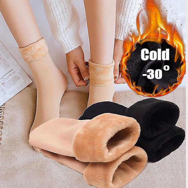 Män Kvinnor Strumpor Vinter Varma Snöstrumpor Tjockare Strumpor Lägg Till Sammet Solid Lolita Dew Ankle Bare Leg Happy Fun Harajuku Kawai Sox